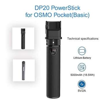 Smatree Extension Rod Power Stick, 5000mAh Portable Osmo Pocket 2 Power Bank with Tripod Compatible with DJI Osmo Pocket 2 & DJI Osmo Pocket 1(Not fit with Pocket 3!)