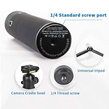 Smatree Extension Rod Power Stick, 5000mAh Portable Osmo Pocket 2 Power Bank with Tripod Compatible with DJI Osmo Pocket 2 & DJI Osmo Pocket 1(Not fit with Pocket 3!)