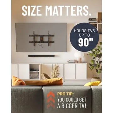 ECHOGEAR Wall Mount for 90" TVs - Low Profile & Safe