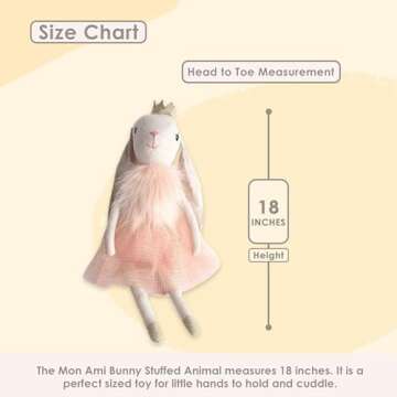 MON AMI Princess Bunny Stuffed Doll - 18", Soft & Cuddly Plush Animal Doll for Kids of All Ages, Use...