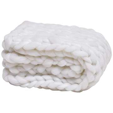 ICOSY Chunky Knit Blanket Newborn Photography Props Baby Milestone Photo Blanket for Photograph Chun...