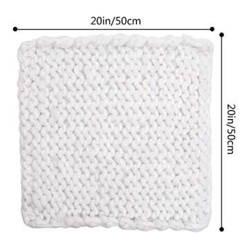 ICOSY Chunky Knit Blanket Newborn Photography Props Baby Milestone Photo Blanket for Photograph Chunky Yarn Basket Filler Backdrop Photo Studio Posing Props