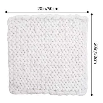 ICOSY Chunky Knit Blanket Newborn Photography Props Baby Milestone Photo Blanket for Photograph Chunky Yarn Basket Filler Backdrop Photo Studio Posing Props