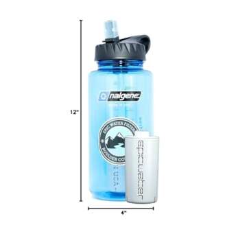 Epic Water Filters Nalgene OG Water Bottle with Filter, USA Made, BPA Free, Removes 99.99% Tap Water Contaminants, Forever Chemicals, Slate Blue, 32 oz