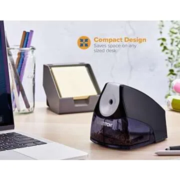 Bostitch Office Personal Electric Pencil Sharpener, Powerful Stall-Free Motor, High Capacity Shavings Tray, 7yr Warranty,Black