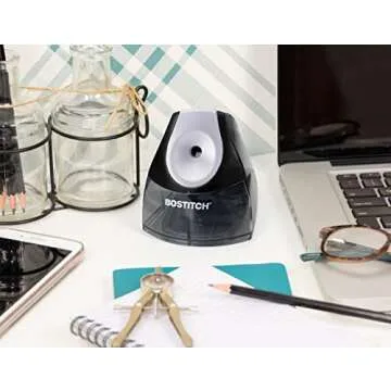 Bostitch Office Personal Electric Pencil Sharpener, Powerful Stall-Free Motor, High Capacity Shavings Tray, 7yr Warranty,Black