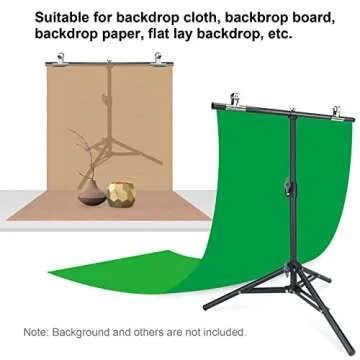 LINCO Lincostore Photography PVC Backdrop Background Small Support Stand System Metal 2.2ft Wide 2.6ft High Black