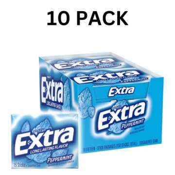 LAIBY Long Lasting Flavor Peppermint Extra Gum | Sugar Free Chewing Mega Pack Bulk 15 Pieces (Pack o...