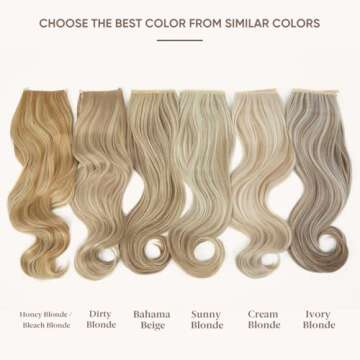 SARLA Hair Extensions Invisible Wire Dirty Blonde Highlight Wavy Curly Synthetic Hairpieces Balayage for Women Long 18 Inch Adjustable Headband No Clip