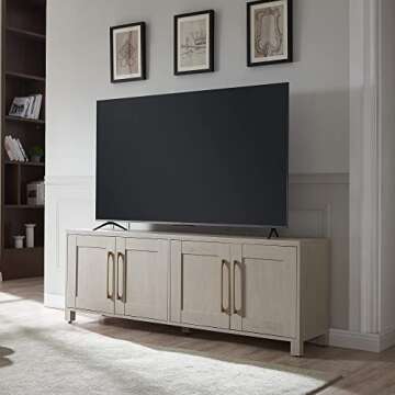 Henn&Hart Alder White TV Stand for Up to 80" TVs