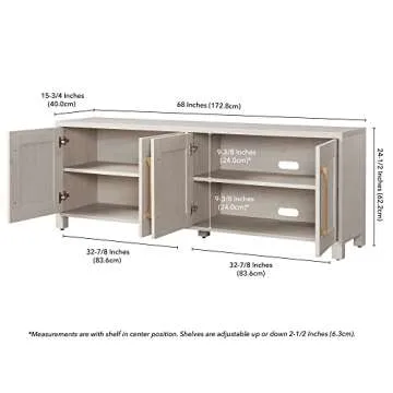 Henn&Hart Alder White TV Stand for Up to 80" TVs