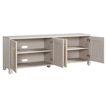 Henn&Hart Alder White TV Stand for Up to 80" TVs