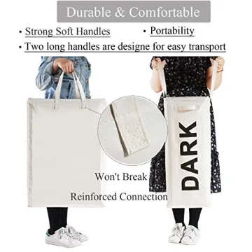 Haundry 2 Pack Light and Dark Laundry Hamper Set