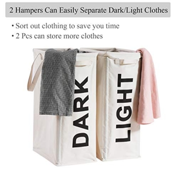 Haundry 2 Pack Light and Dark Laundry Hamper Set