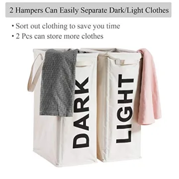 Haundry 2 Pack Light and Dark Laundry Hamper Set