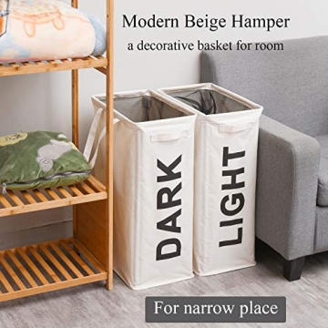 Haundry 2 Pack Light and Dark Laundry Hamper Set