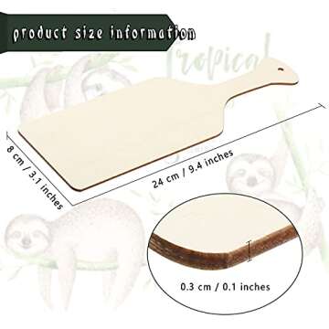 6 Pieces Mini Wooden Cutting Board with Handle Paddle Chopping Board Small Kitchen Serving Board Wooden Cooking Butcher Block for Christmas DIY Home Kitchen Cooking Vegetables Decor (9.1 x 3.1 Inch)