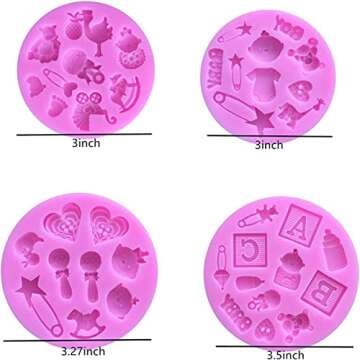 Cute Baby Silicone Fondant Cake Mold Kitchen Baking Mold Cake Decorating Moulds Modeling Tools，Gummy Sugar Chocolate Candy Cupcake Mold(6 PACK )
