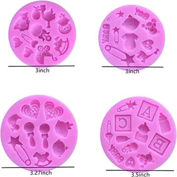 Cute Baby Silicone Fondant Cake Mold Kitchen Baking Mold Cake Decorating Moulds Modeling Tools，Gummy Sugar Chocolate Candy Cupcake Mold(6 PACK )
