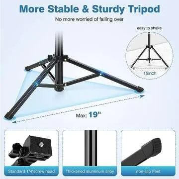 70 Inch Phone Tripod with Bluetooth Remote and Holder