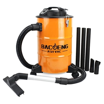 BACOENG 5.3-Gallon Ash Vacuum - Strong 10 Amp Power & 360° Wheels
