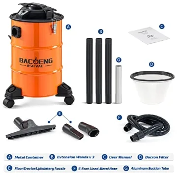 BACOENG 5.3-Gallon Ash Vacuum with 10 Amp Power