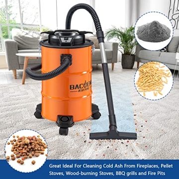BACOENG 5.3-Gallon Ash Vacuum with 10 Amp Power
