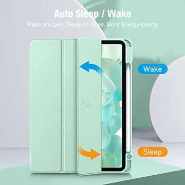 Fintie Hybrid Slim Case for iPad Pro 11-inch (4th / 3rd Generation) 2022/2021 - [Built-in Pencil Holder] Shockproof Cover w/Clear Transparent Back Shell, Also Fit iPad Pro 11" 2nd Gen, Green