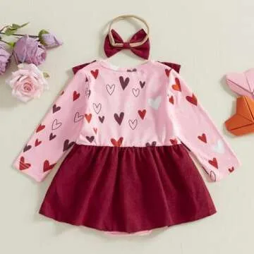 Valentines Baby Girl Romper Dress - Adorable & Comfortable