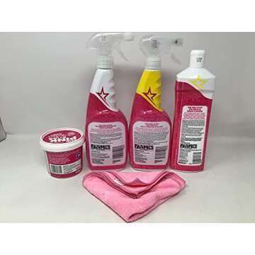 The Pink Stuff - The Miracle Cleaning Paste, Multi-Purpose Spray, Cream Cleaner , Bathroom Foam And 1 Microfiber Cloth Bundle