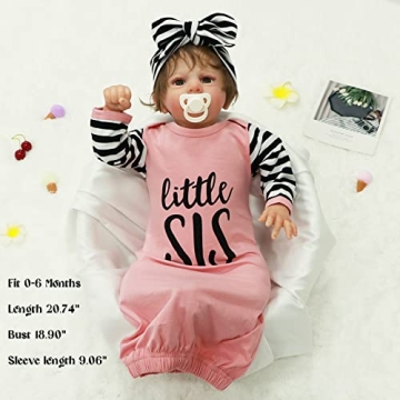 Newborn Baby Girl Little Sister Sleeper Gown