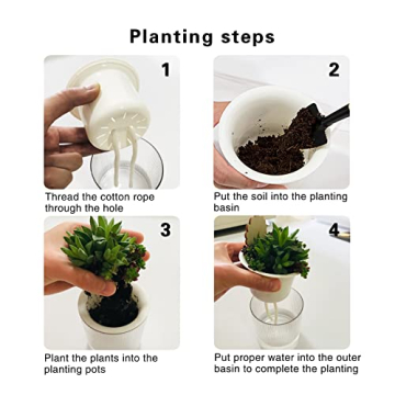 Greachieve Self Watering Planter Pots for Indoor Plants