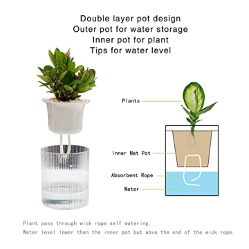 Greachieve Self Watering Planter Pots for Indoor Plants