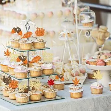 30Pcs Thanksgiving Cupcake Toppers for Festive Decor