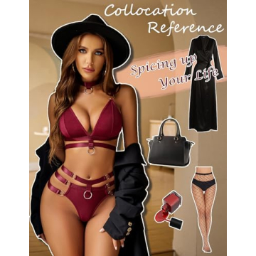 Avidlove Sexy Bra and Panty Set with Choker