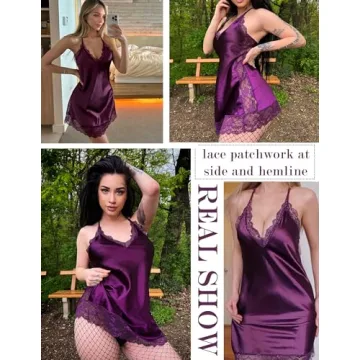 Elegant Avidlove Satin Lace Chemise for Sleepwear