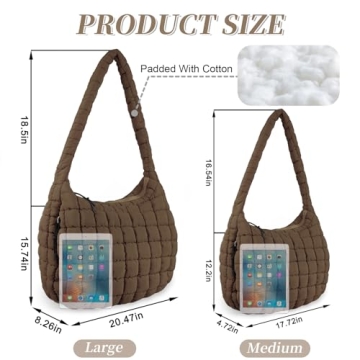 Stylish Quilted Puffer Tote Bag for Women - Versatile & Spacious