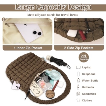 Stylish Quilted Puffer Tote Bag for Women - Versatile & Spacious