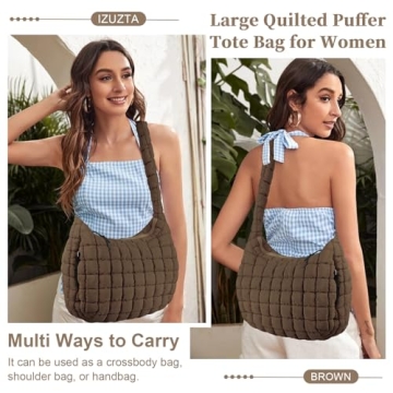 Stylish Quilted Puffer Tote Bag for Women - Versatile & Spacious