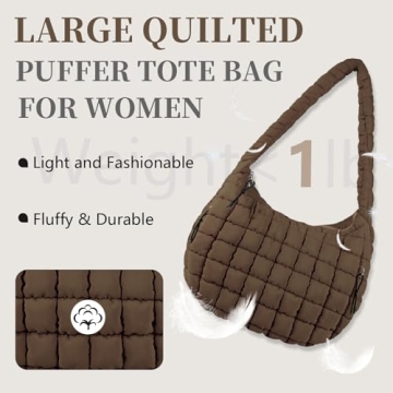 Stylish Quilted Puffer Tote Bag for Women - Versatile & Spacious