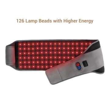 Comfytemp Red Light Therapy Belt, FSA HSA Eligible Infrared Red Light Therapy for Body, 22W Light Wrap with Pulse for Back Waist Muscle Pain Relief, Improve Joint Inflammation