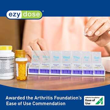 EZY DOSE Weekly Pill Organizer for Medications and Vitamins