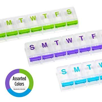 EZY DOSE Weekly Pill Organizer for Medications and Vitamins