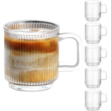 Qipecedm Premium Glass Coffee Mugs Set - Elegant & Durable