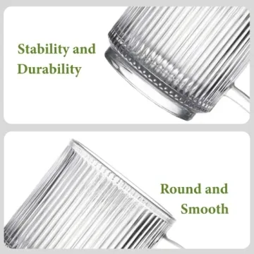 Qipecedm Premium Glass Coffee Mugs Set - Elegant & Durable