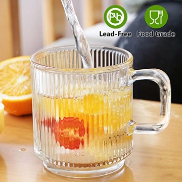 Qipecedm Premium Glass Coffee Mugs Set - Elegant & Durable