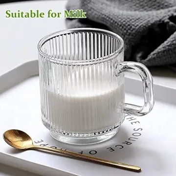 Qipecedm Premium Glass Coffee Mugs Set - Elegant & Durable