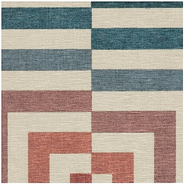 RUGGABLE x Jonathan Adler Washable Area Rug, Op Art Teal