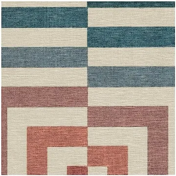 RUGGABLE x Jonathan Adler Washable Area Rug, Op Art Teal