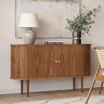 Upgrade Your Home with WERMO 55'' Walnut Sideboard Storage Cabinet